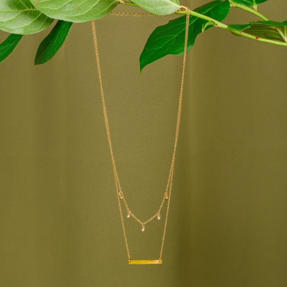 Fosterie Gold Layered Gem Necklace
